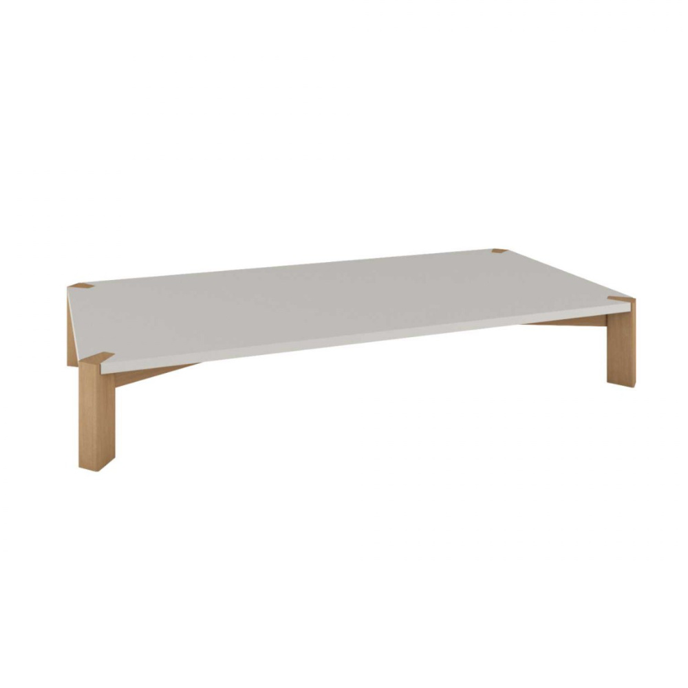 Mesa de Centro Luca de Madeira 160 X 25 Cm Natural com Off White