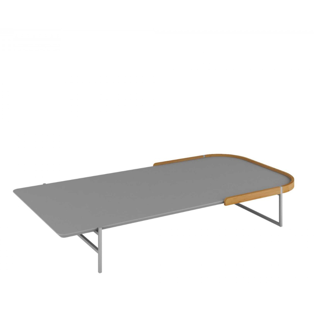 Mesa Centro Asti 160 Cm Cor Natural Cinza e Metal Champanhe