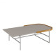 Mesa Centro Asti 130 Cm Cor Natural Off White e Metal Champanhe