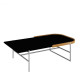 Mesa Centro Asti 130 Cm Cor Natural com Preto e Metal Champanhe