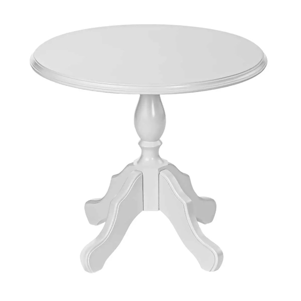 Mesa Infantil Clara Redonda 70 Cm de Madeira Maciça Cor Branco