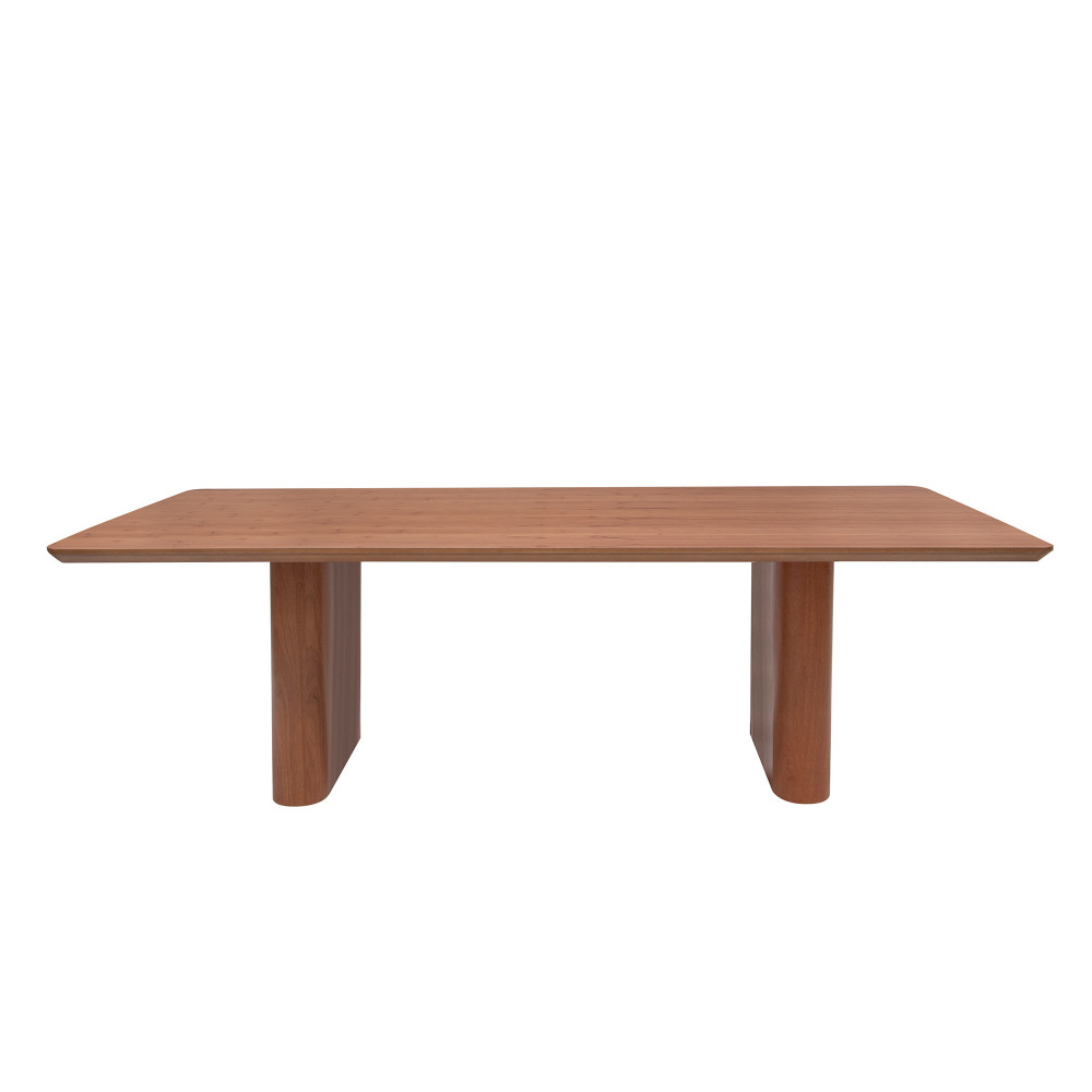 Mesa Retangular 200 X 110 Cm de Madeira Cor Natural Base Dupla